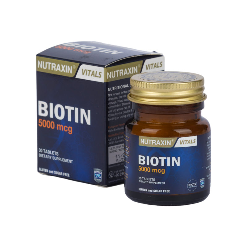 Фото Biotin 5000mcg Nutraxin, 30tablets 1