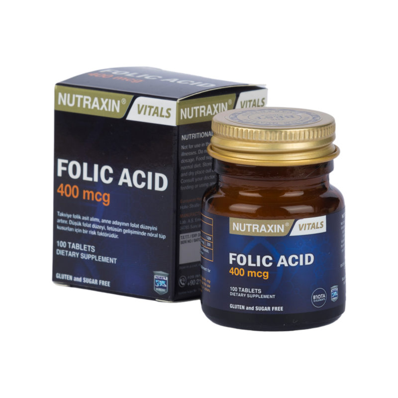 Фото Folic acid 400mcg Nutraxin, 100tablets 1