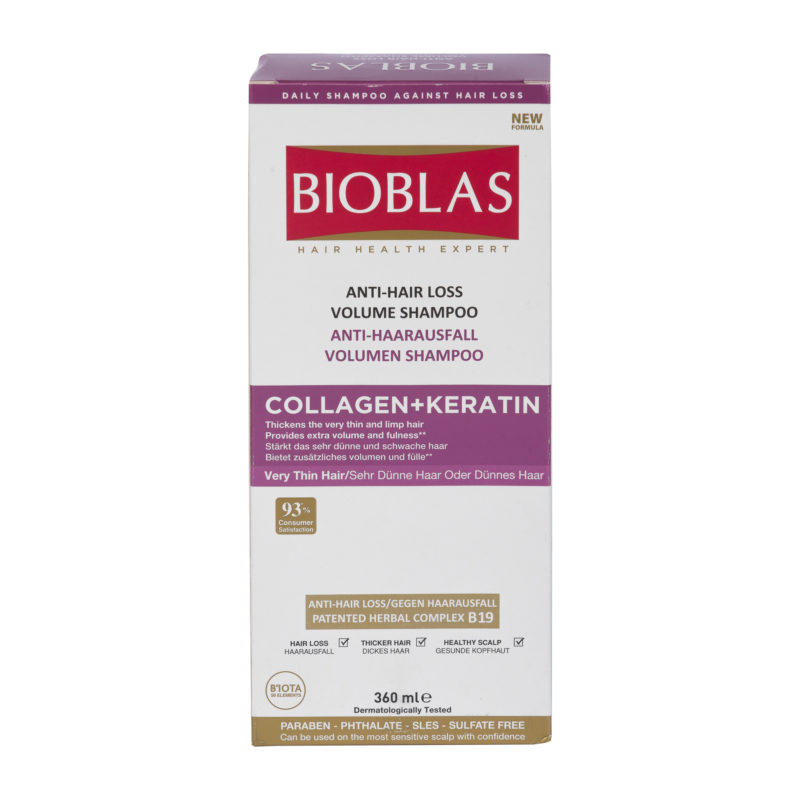 Фото Bioblas collagen + keratin thin and damaged hair paraben free shampoo 360ml