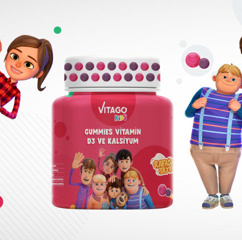 Vitago kids Gummies детский кальций с витамином Д3, 60 жевательных конфет